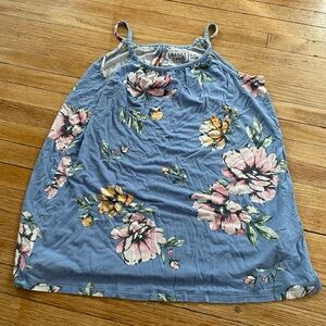 Bailey Lane Girl L 12-14 Floral Blue Sleeveless Top Summer Lightweight
